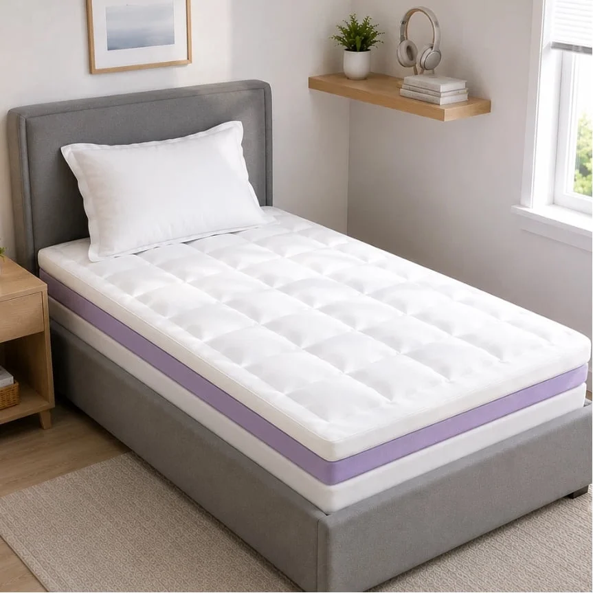 5 in Twin Gel Memory Foam Mattress Topper Cooling Microfiber