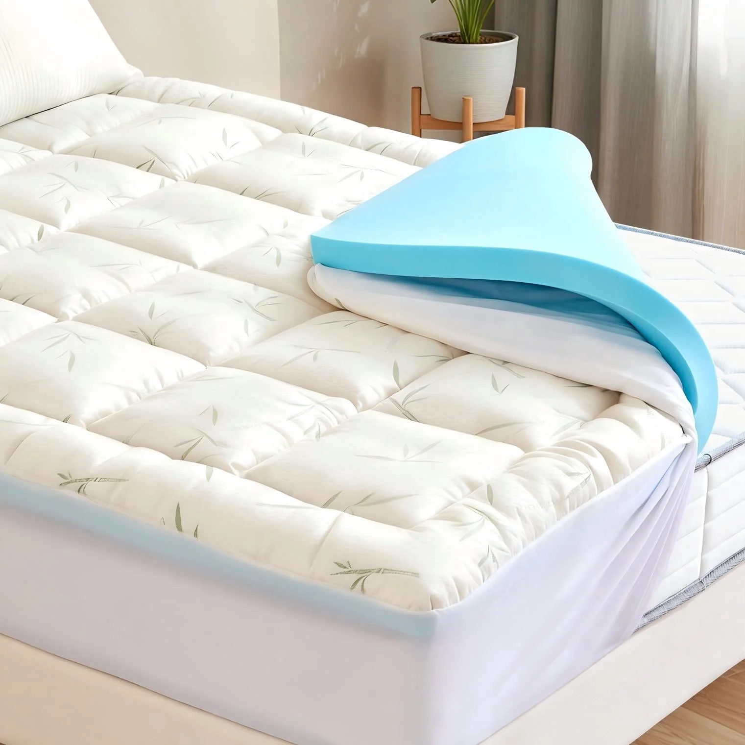 Twin Gel Memory Foam Pillow Top Mattress Topper