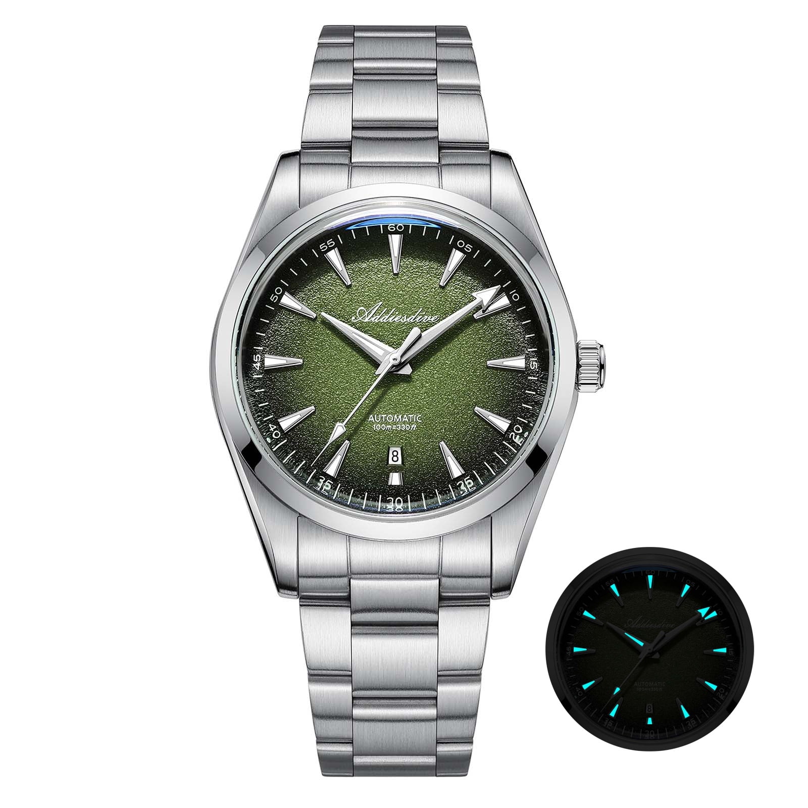 Men's Automatic Dive Watch Green Dial Stainless Steel